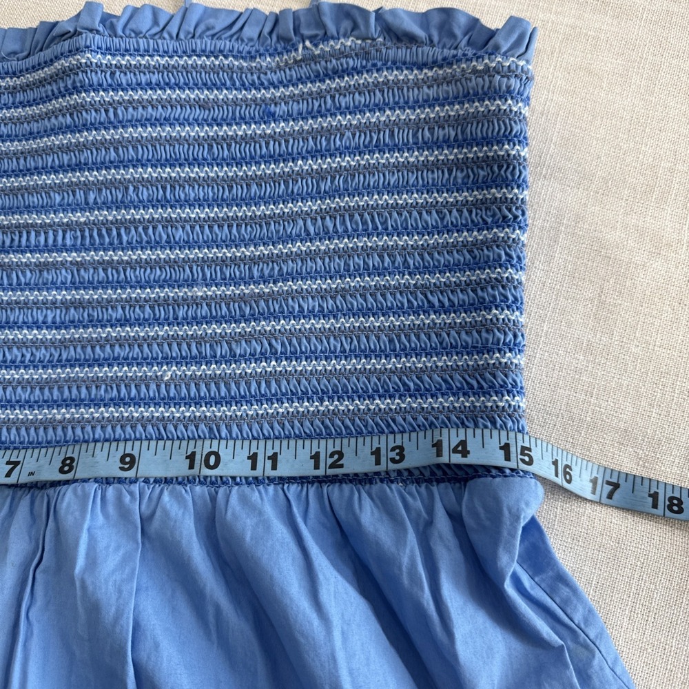 American Eagle Maxi Dress Womens L Smocked Tiered Chambray Coastal Granddaughter - Picture 12 of 14